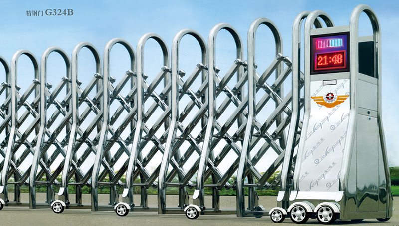 精鋼門G324B不銹鋼伸縮門