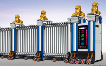 電動(dòng)伸縮門 - 聚福門008(雙排)伸縮門