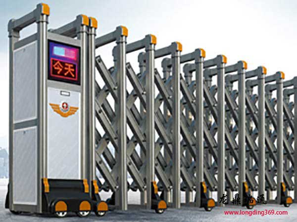 鋁合金電動伸縮門LD-1銀色標(biāo)準(zhǔn)款單桿