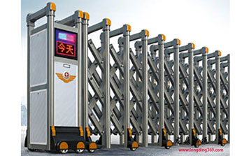 鋁合金伸縮門(mén) - 鋁合金電動(dòng)伸縮門(mén)LD-1銀色標(biāo)準(zhǔn)款單桿