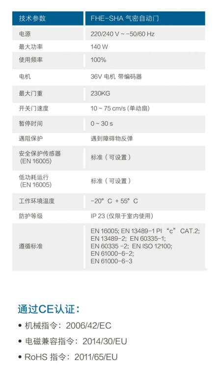 FHE-SHA 氣密自動(dòng)門(mén)