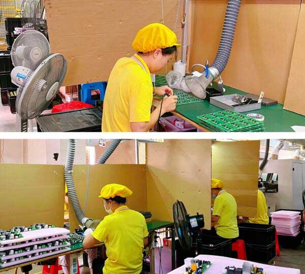 對人員比較密集的生產(chǎn)線使用隔板進(jìn)行隔離