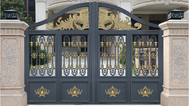 曲江公館和園鋁藝別墅大門案例 - 中出網(wǎng)-智能出入口與停車充電門戶