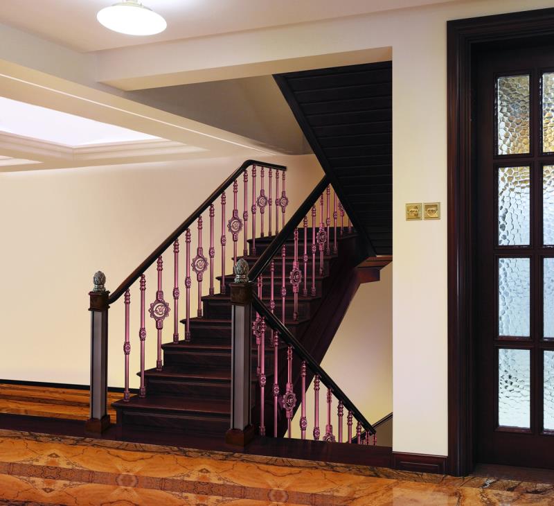 高端鋁藝樓梯-HLY612-3效果圖