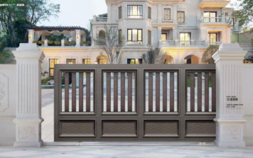 電動平移門 - 古道拾影-PYM-19327（名流銀咖+藝術(shù)淺紅）