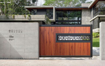 電動平移門 - 木香疏影-SY-19326（深紫藍(lán)+木紋）