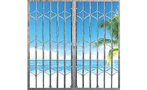 不銹鋼拉閘門 - 拉絲交叉型拉閘門