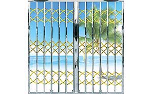 不銹鋼拉閘門 - 鈦金欖子花型拉閘門