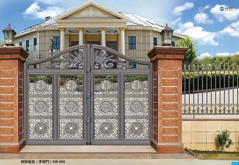 鋁藝大門 - 招財進寶(平開門)NB-968