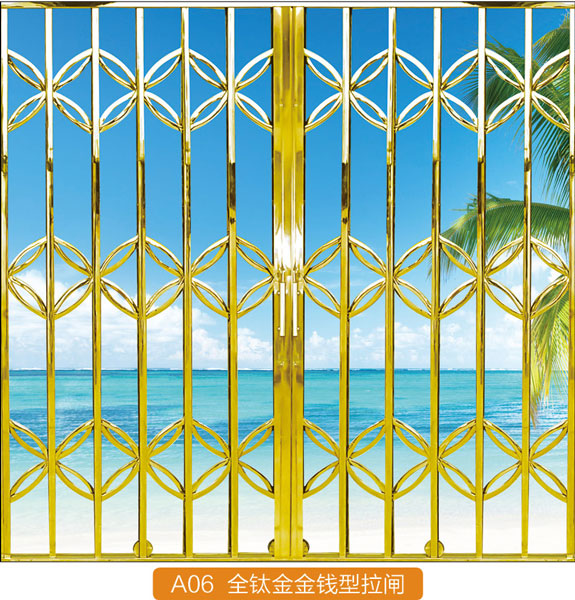 不銹鋼拉閘門 - 全鈦金花型拉閘門