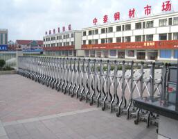 慶賀泰州出安智能電動伸縮門進駐泰州中泰鋼材市場