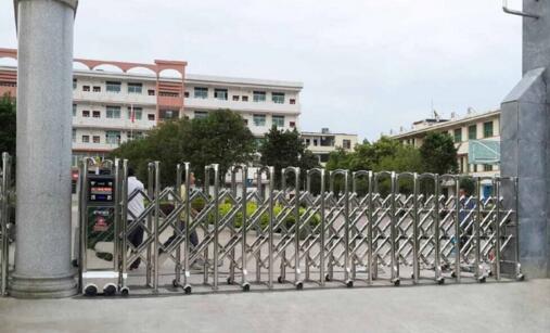 湖州出安智能電動伸縮門守護湖州第二中學的安全