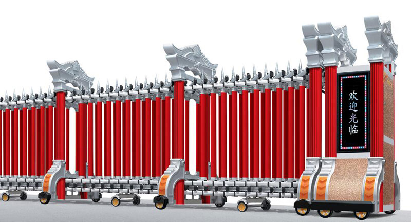 邢臺出安智能伸縮門為大河時代大門口添上色彩