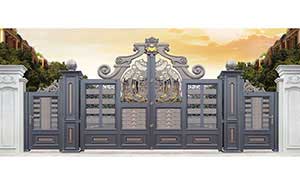 秀水花苑別墅選用呼倫貝爾出安智能鋁藝大門(mén)