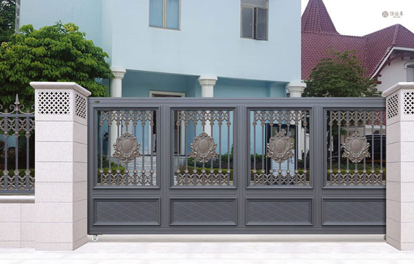 張家口出安智能鋁藝大門安裝在新合作廣場