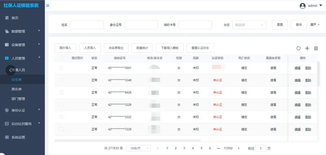 人證魔方身份認(rèn)證管理系統(tǒng)