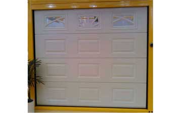 車庫門 - 白色壓方樣式電動車庫門