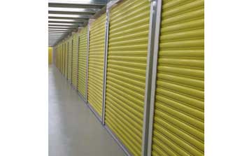 卷簾門 - 黃色鋼制防風(fēng)手動卷簾門