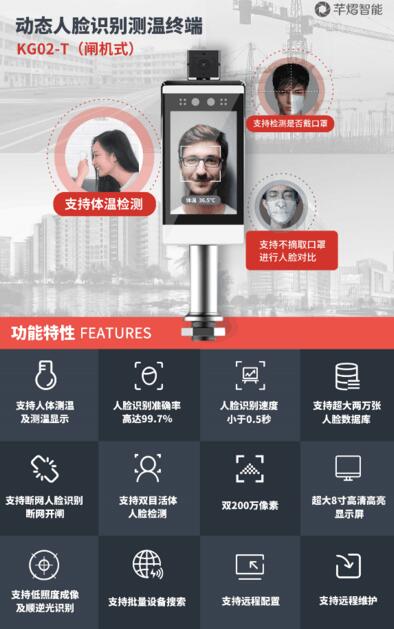 動(dòng)態(tài)人臉識(shí)別測(cè)溫終端