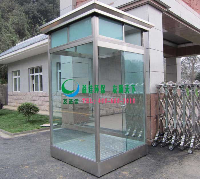 鋼結構玻璃面保安崗亭