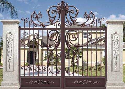 威海出安智能別墅鋁藝大門(mén)為萬(wàn)科威高翡翠公園提供保駕護(hù)航